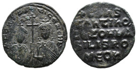 (Bronze, 6.53g 25mm)

Constantine VII, Zoe. Follis; Constantine VII, Zoe; 913-959 AD. Constantinople, 914-919 AD, Follis,