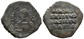 (Bronze, 15.34g 35mm)

Basil II, Anonymous A2. Follis; Constantinople, Under Basil II, c. 976-1030/5 AD, Follis,