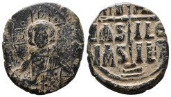 (Bronze, 12.70g 30mm)

BYZANTINE EMPIRE.

Time of Romanus III Argyrus. 1028-1034. Æ follis