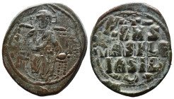 (Bronze, 12.01g 33mm)

Anonymous Folles. Class D.

Time of CONSTANTINE IX, 1042-1055 AD. AE, Follis. Constantinople.