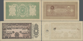 Afghanistan: Afghanistan Treasury, pair with 5 Rupees SH1299 (1920) (P.2b, XF) and 10 Afghanis SH1305-1307 (1926-1928 ND) (P.8, aUNC). (2 pcs.)
 [dif...