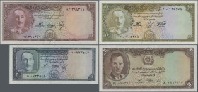 Afghanistan: Da Afghanistan Bank, set with 4 banknotes, SH1318 (1939) - SH1336 (1957) series, comprising 2 Afghanis 1939 (P.21, aUNC), 2 Afghanis 1948...