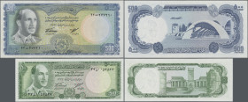 Afghanistan: Da Afghanistan Bank, pair with 50 and 500 Afghanis SH1346 (1967), P.43 in UNC and P.45 in aUNC. (2 pcs.)
 [differenzbesteuert]