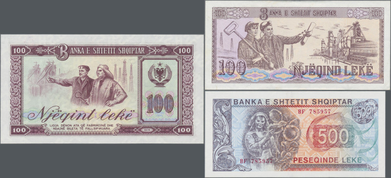 Albania: Banka e Shtetit Shqiptar, lot with 13 banknotes, 1964-1991 series, with...