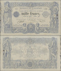 Algeria: Banque de l'Algérie, 1000 Francs 09.04.1924 with signatures Moyse, Moreau, Penalva, P.20b, nice condition for this large size note, rusty sta...
