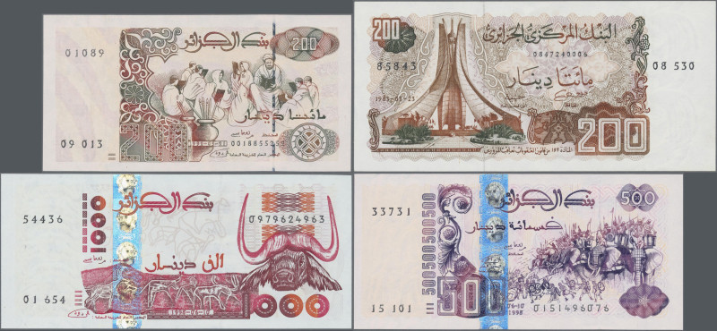 Algeria: Banque Centrale d'Algérie and Bank al-Djazair, huge lot with 14 banknot...