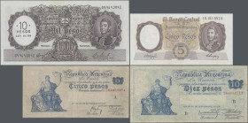 Argentina: Caja de Conversión and El Banco Central de la Republica Argentina, huge lot with 32 banknotes with many varieties, 1915-1970 series, compri...