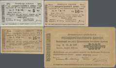 Armenia: Erivan Branch of Government Bank, lot with 5 banknotes, 1919-1920 series, with 5 Rubles (P.14a, UNC), 10 Rubles (P.15a, XF+/aUNC, previously ...