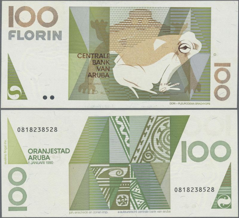 Aruba: Centrale Bank van Aruba, 100 Florin 1990, P.10 in perfect UNC condition. ...