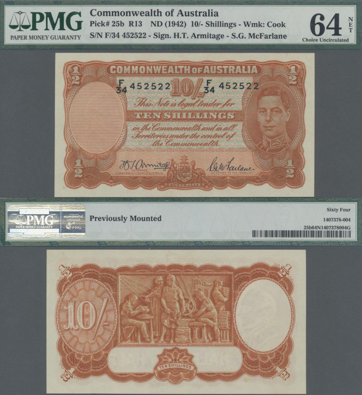 Australia: Commonwealth Bank of Australia, 10 Shillings ND(1942), signatures: Ar...