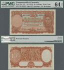 Australia: Commonwealth Bank of Australia, 10 Shillings ND(1942), signatures: Armitage & McFarlane, P.25b, PMG graded 64 Choice Uncirculated NET (prev...