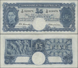 Australia: Commonwealth Bank of Australia, 5 Pounds ND(1939-52) with signatures: Coombs & Wilson, P.27d, still strong paper with a few folds and minor...