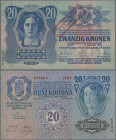 Austria: Oesterreichisch-Ungarische Bank, 20 Kronen 1913 (1920), II. Auflage with additional overprint ”Ausgegeben nach dem 4. Oktober 1920”, P.45 in ...