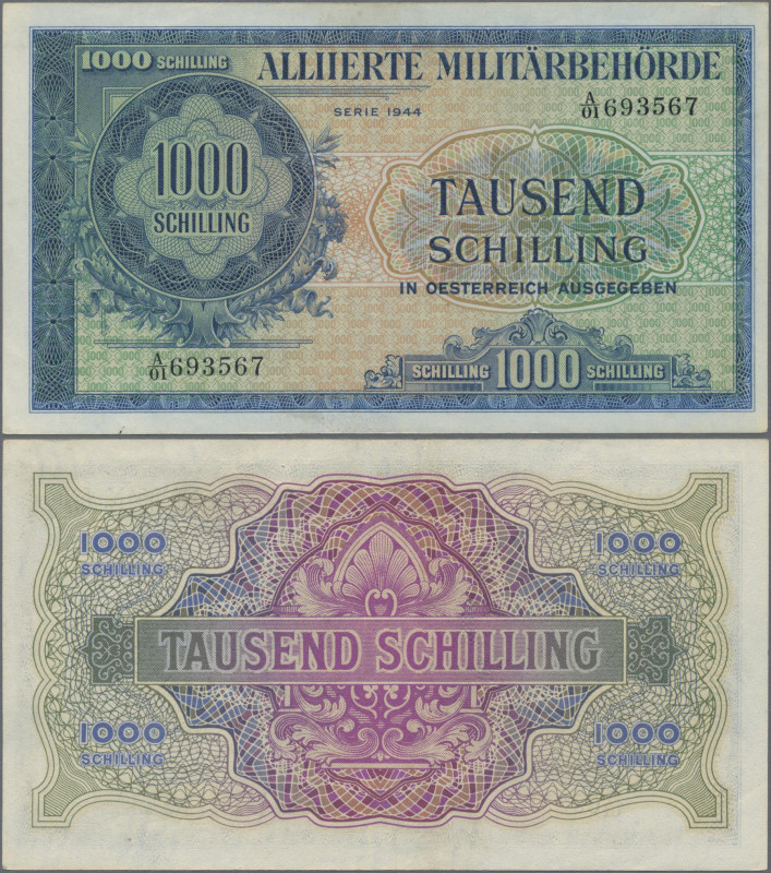 Austria: Alliierte Militärbehörde 1.000 Schilling 1944, P.111, very popular bank...