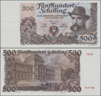Austria: Oesterreichische Nationalbank, 500 Schilling 1953 with portrait of Prof. Dr. Julius Wagner-Jauregg, P.134, excellent original shape, just two...