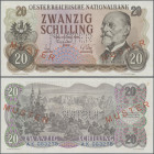Austria: Oesterreichische Nationalbank, 20 Schilling 1956 SPECIMEN with portrait of Carl Auer von Welsbach, P.136s, red overprint and perforation ”Mus...