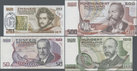Austria: Oesterreichische Nationalbank, set with 6 banknotes, 1984-1985 series, with 20 Schilling 1985 and 20 Schilling 1985 with 2 Schilling postage ...