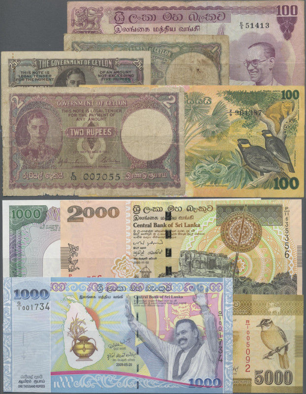 Ceylon: Government of Ceylon and Central Bank of Sri Lanka, giant lot with 70 ba...
