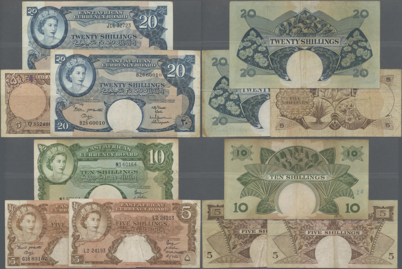 East Africa: The East African Currency Board, nice set with 6 banknotes, 1958-19...