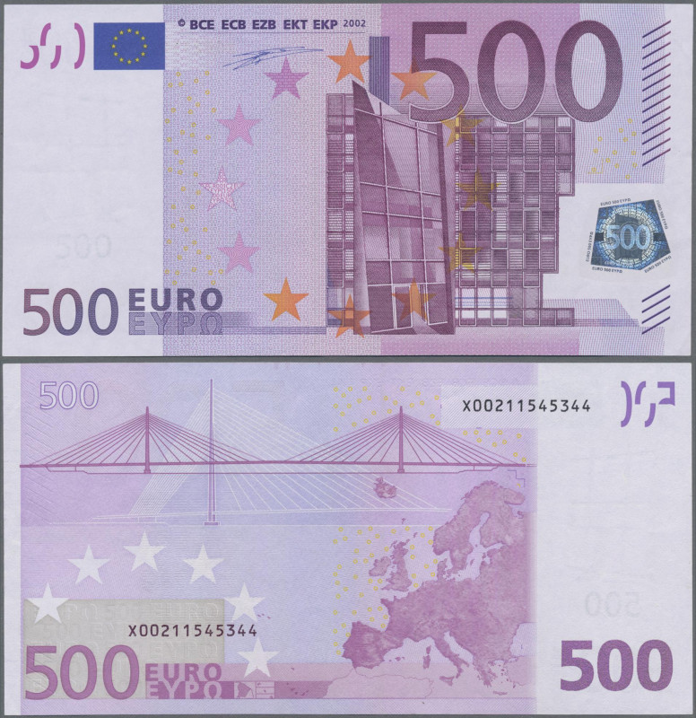 EURO: European Central Bank, first series 2002 with signature DUISENBERG, 500 Eu...