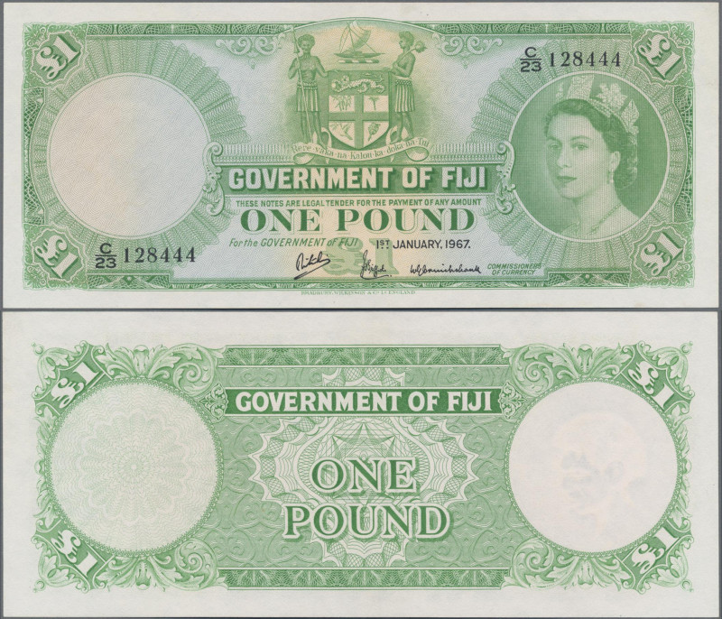 Fiji: Government of Fiji 1 Pound 1st January 1967, P.53i with signatures: Ritchi...