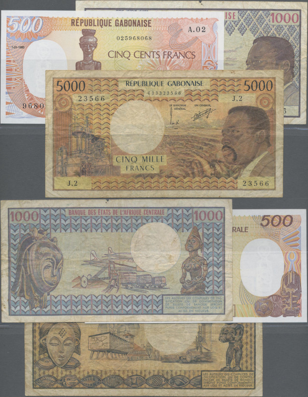 Gabon: Banque des États de l'Afrique Centrale - République Gabonaise, lot with 3...