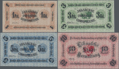 Latvia: Libau – City Government, huge lot with 15 pieces Notgeld 1915, including 1, 3, 5, 10, 2x 25 and 2x 50 Kopeks and 3x 1, 2x 3, 5 and 10 Rubles (...