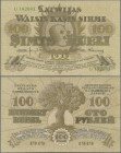 Latvia: Latvia State Treasury, 100 Rubli 1919, without ”Serija” and signatures: Kalnings & Vanags, series U, P.7f, almost perfect condition, just a ti...