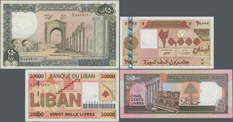 Lebanon: Banque du Liban, huge set with 31 banknotes, 1964-2011 series with many...