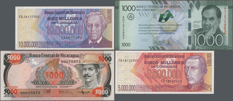 Nicaragua: Banco Central de Nicaragua, giant lot with 48 banknotes, 1968-2015 se...