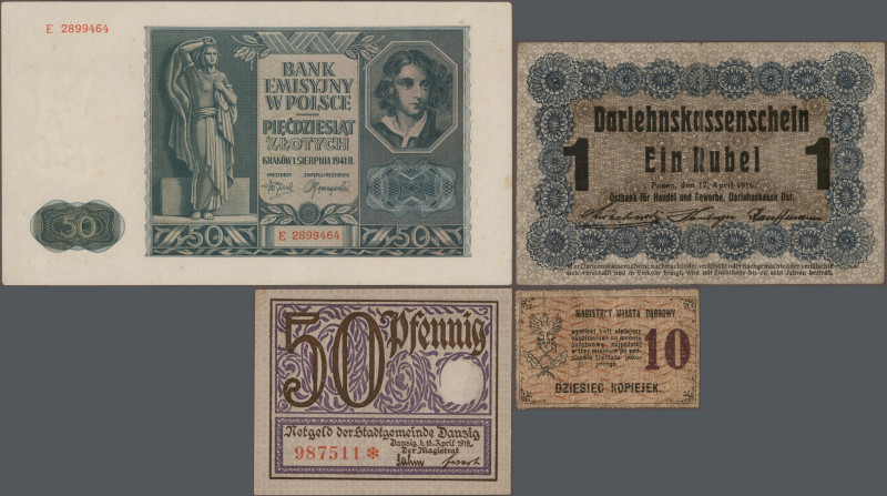 Poland: Small collection with 16 banknotes, 1916 – 1941 series, comprising for e...