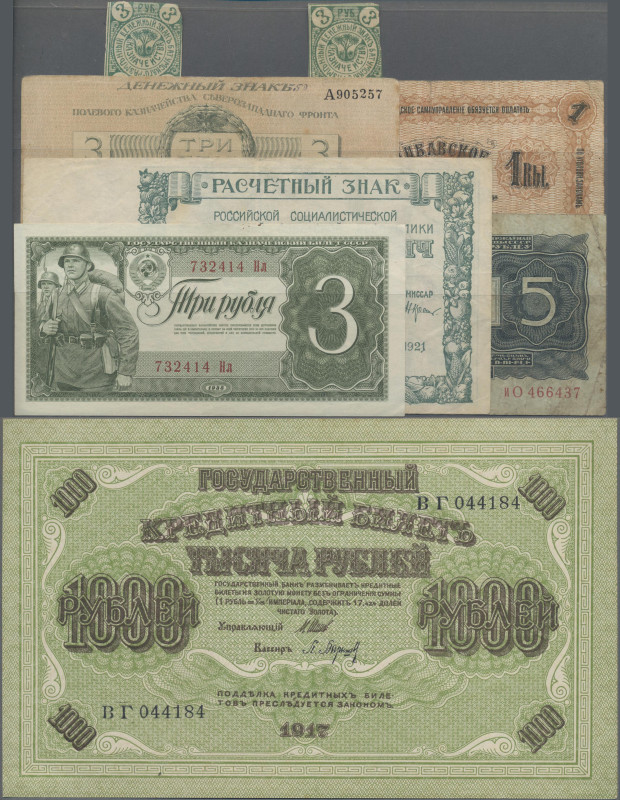 Russia: Huge lot with 33 banknotes, 1905-1938 series, comprising for example Nor...