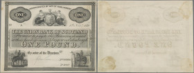 Scotland: The Union Bank of Scotland, 1 Pound, 01.11.1870, intaglio printed SPECIMEN proof without signatures and serial number, P.S774p, great origin...