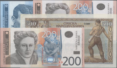 Serbia: Serbian National Bank, nice lot with 21 banknotes, 1917-2011 series, consisting for example 5 Dinara 1917 (P.14a, G/VG), 1.000 Dinara 1941 (P....