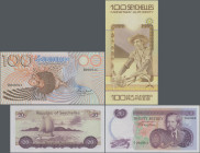 Seychelles: Republic of Seychelles and Seychelles Monetary Authority, pair with 20 Rupees ND(1977) (P.20, aUNC, tiny dint upper right) and 100 Rupees ...