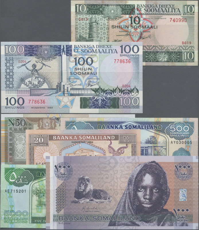 Somalia: Central Bank of Somalia and Baanka Somaliland, lot with 26 banknotes, 1...