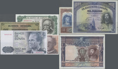 Spain: El Banco de Espana, huge lot with 32 banknotes, 1925-1992 series, consisting for example 1.000 Pesetas 1925 (P.70c, VF/VF+), 1.000 Pesetas 1928...