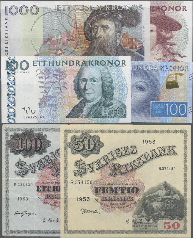 Sweden: Sveriges Riksbank, huge lot with 49 banknotes with many different variet...