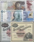 Sweden: Sveriges Riksbank, huge lot with 49 banknotes with many different varieties, 1944-2015 series and 1 tax voucher of 32 Skillingar 1845, compris...