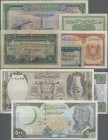 Syria: Very interesting lot with 33 banknotes, 1919-1998 series, comprising for example for the BANQUE DE SYRIE 5 Piastres 1919 (P.1b, VG/F- with bord...