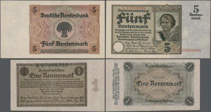 Deutschland - Deutsches Reich bis 1945: Deutsche Rentenbank, Set mit 1 Rentenmar...