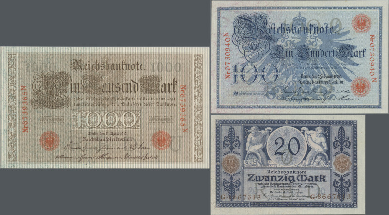 Deutschland - Deutsches Reich bis 1945: Lot mit 37 Banknoten in fast kassenfrisc...