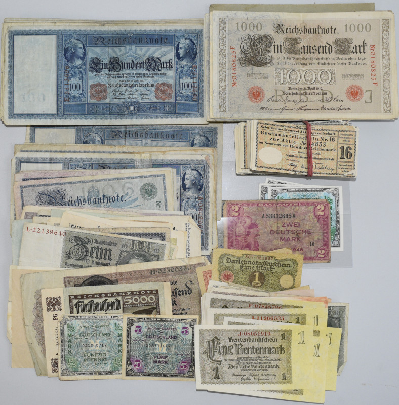 Deutschland - Deutsches Reich bis 1945: Lot mit ca. 140 deutschen Banknoten, übe...