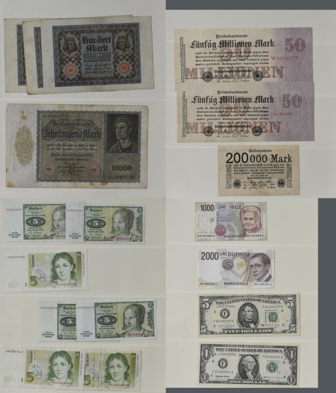 Deutschland - Deutsches Reich bis 1945: Album mit ca. 100 Banknoten der Inflatio...