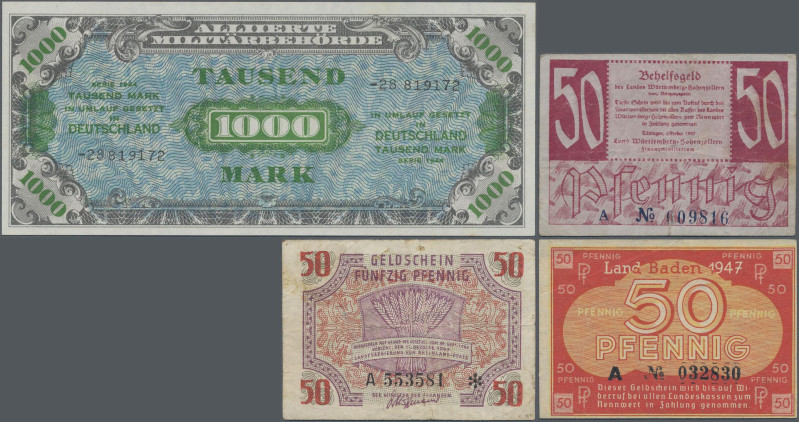 Deutschland - Alliierte Militärbehörde + Ausgaben 1945-1948: Album mit 17 Bankno...