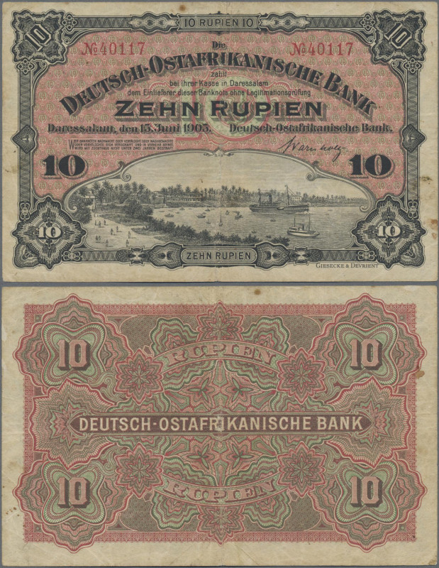 Deutschland - Kolonien: Deutsch-Ostafrikanische Bank, 10 Rupien 1905, Ro.901, se...