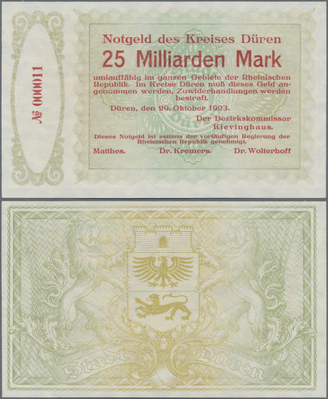 Deutschland - Notgeld - Rheinland: Düren, Kreis, 25 Mrd. Mark, 29.10.1923, Druck...