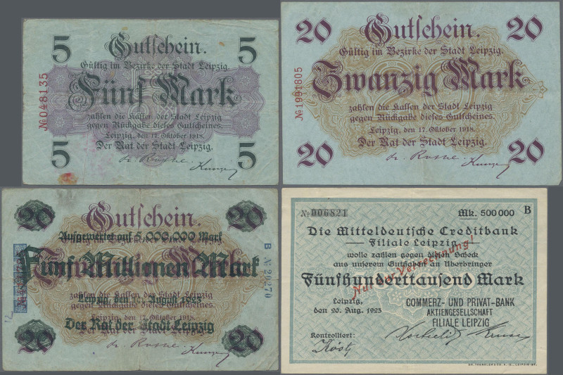 Deutschland - Notgeld - Sachsen: Leipzig, 45 Notgeldscheine von Stadt, Messamt, ...