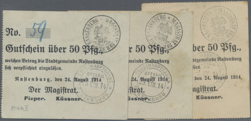 Deutschland - Notgeld - Ehemalige Ostgebiete: Rastenburg, Ostpreußen, Magistrat,...