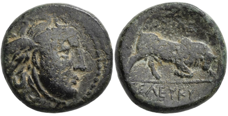 Syrien - Seleukiden: Nikator 312-281: Kleinbronze Münze, 6,33 g. Medusakopf nach...
